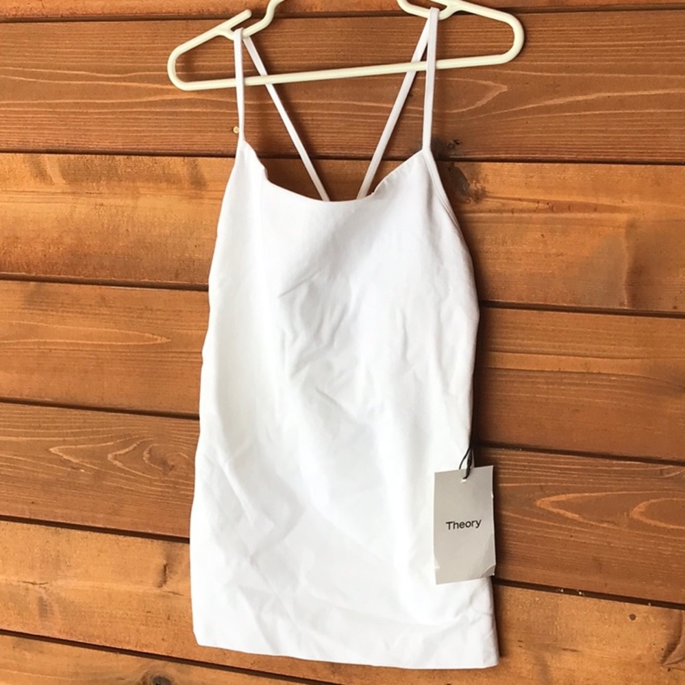 Theory White Raznee Tubular Tank Top
